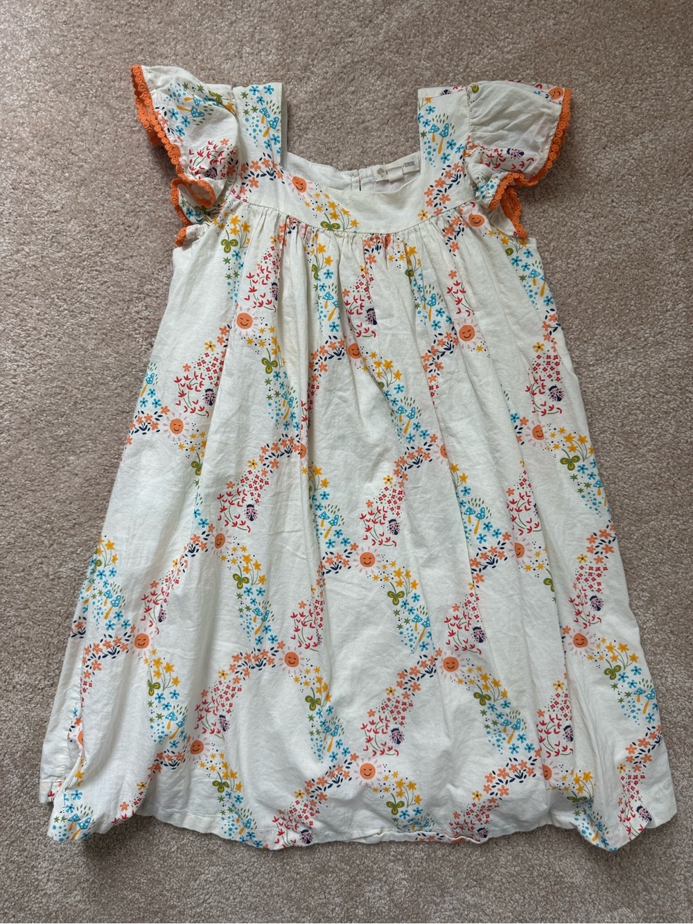 Tucker + Tate Girls Sundress with Orange Trim size 7